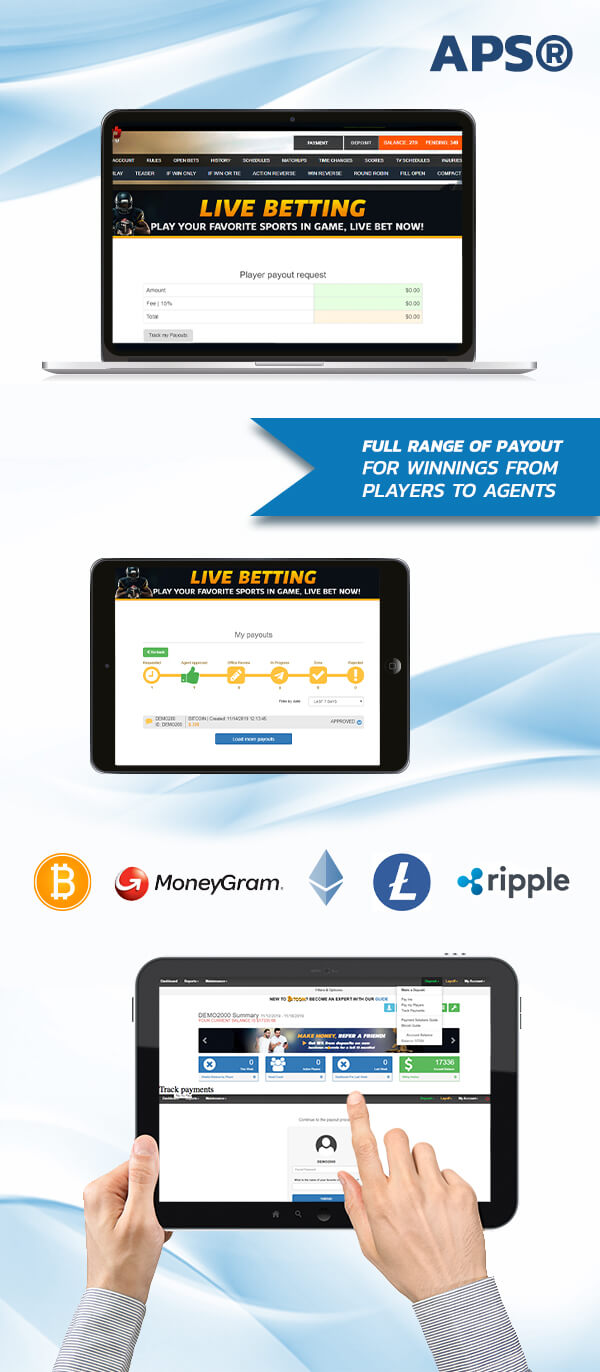 agent payment solutions bookie software concept image